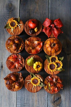  🍂 Autumn themed कपकेक 🍂
