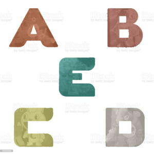  Alphabet Colorful Letters A To E Stock Illustratïon - Download