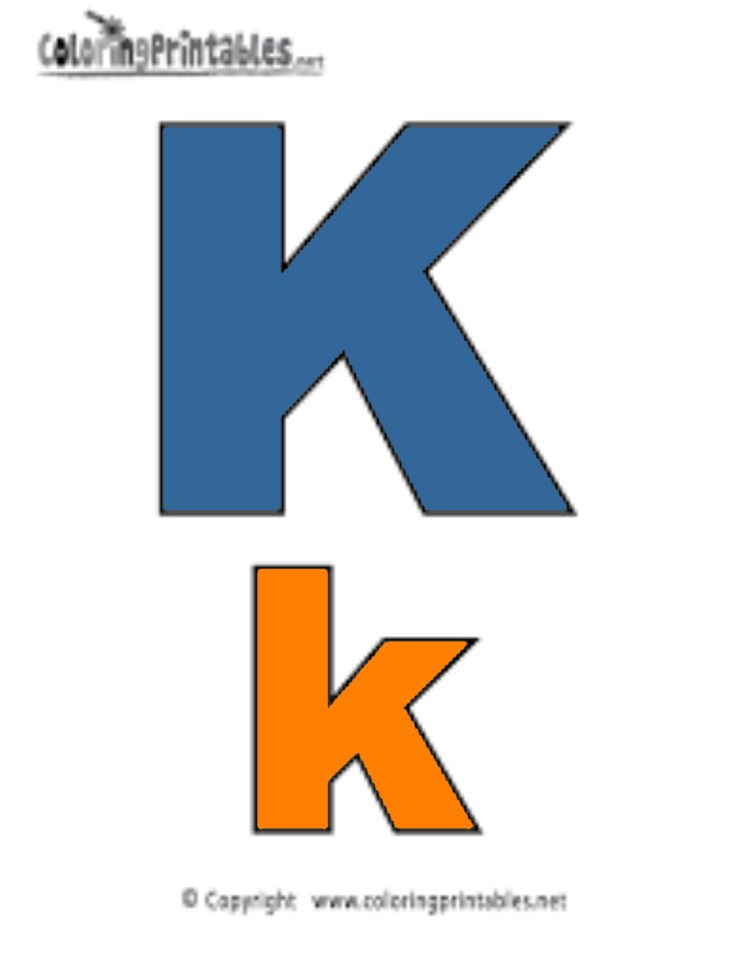 Alphabet Letter K Colorïng Page - K Free Englïsh Colorïng