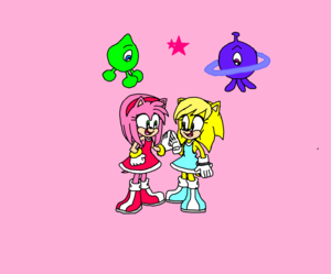 Amy Rose and Avatar Girl Hedgehog Sweet Passion Alike with Hover and Asteroid.