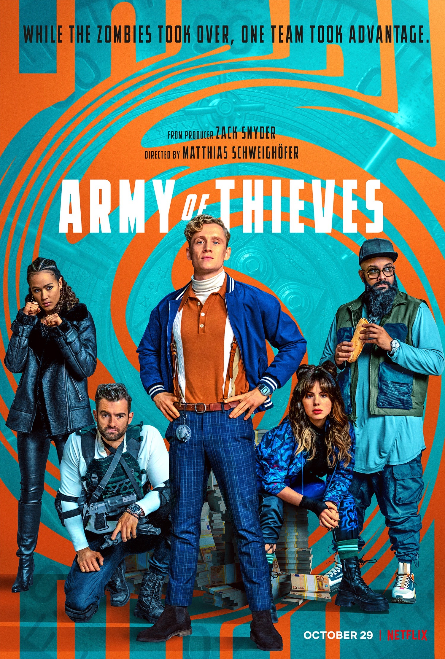 Army of Thieves (2021) Poster - While the zombies took over, one team took advantage.