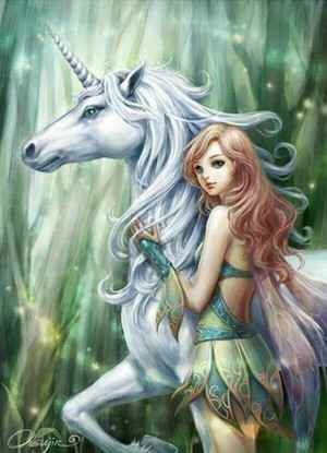  Beautiful Fairy with Unicorn 🌸