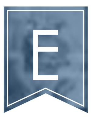  Blue Banner Letter – E