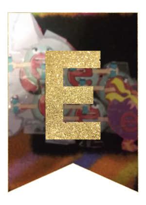  E – oro Alphabet Banner Letter