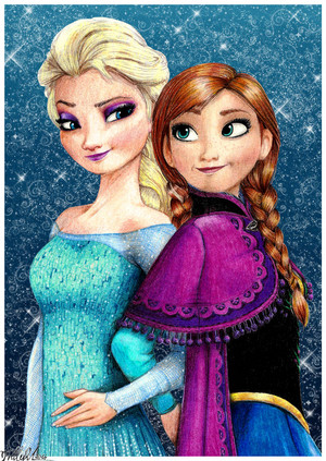  Elsa and Anna fan art