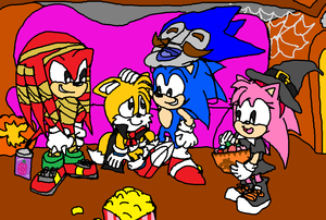  Happy 万圣节前夕 Sonic, Tails, Amy and Knuckles