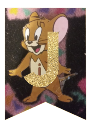  J – Gold Alphabet Banner Letter