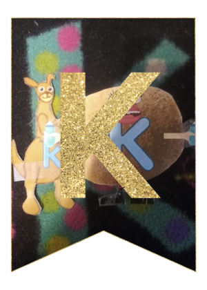 K – স্বর্ণ Alphabet Banner Letter