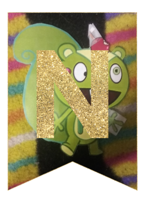  N – Gold Alphabet Banner Letter