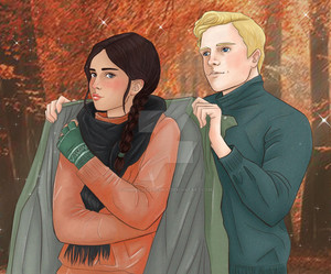  Peeta/Katniss Drawing - Fall