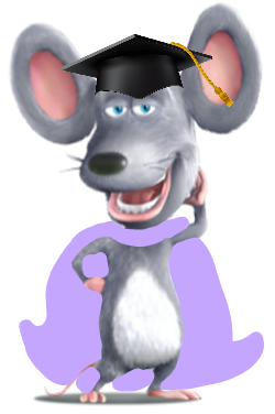  Pip The মাউস মাউস as Tuck (Purple with Graduation Hat)