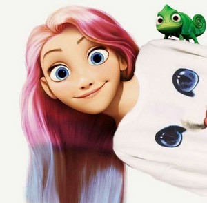 Rapunzel with pink hair