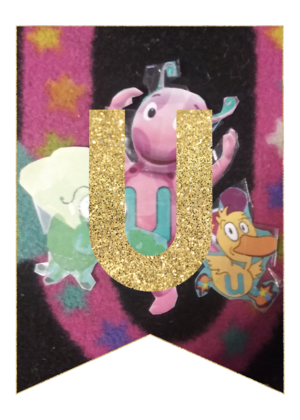 U – Gold Alphabet Banner Letter