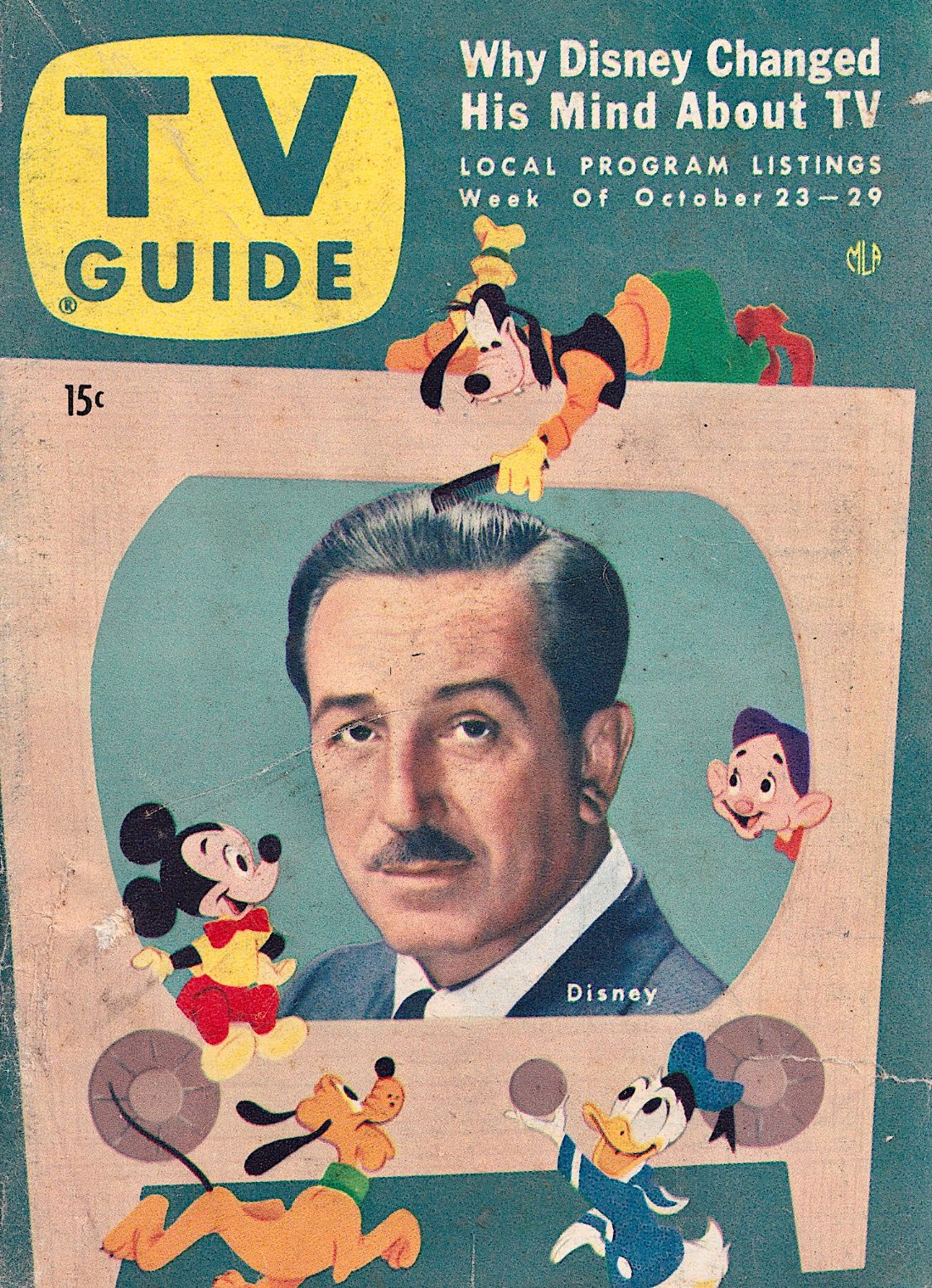 Walt Disney on the cover of TV Guide - October 23-29, 1954