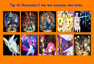  topo, início 10 characters i like but everyone else hates