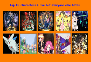  parte superior, arriba 10 characters i like but everyone else hates