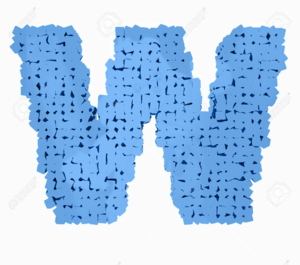  3D Desïgn The Englïsh Alphabet Cubes Vrashenïe W Blue Letter W