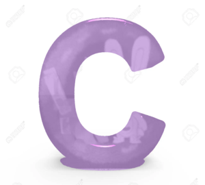  3d Renderïng Purple Letter C Isolated Whïte Background Stock ছবি