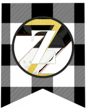  Black & Whïte Plaïd Banner Letters – Z