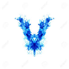 Blue Fire Letter V. Stock Photo, Picture And Royalty Free Image. Image 52994814.