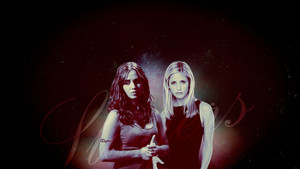  Buffy & Faith kertas dinding
