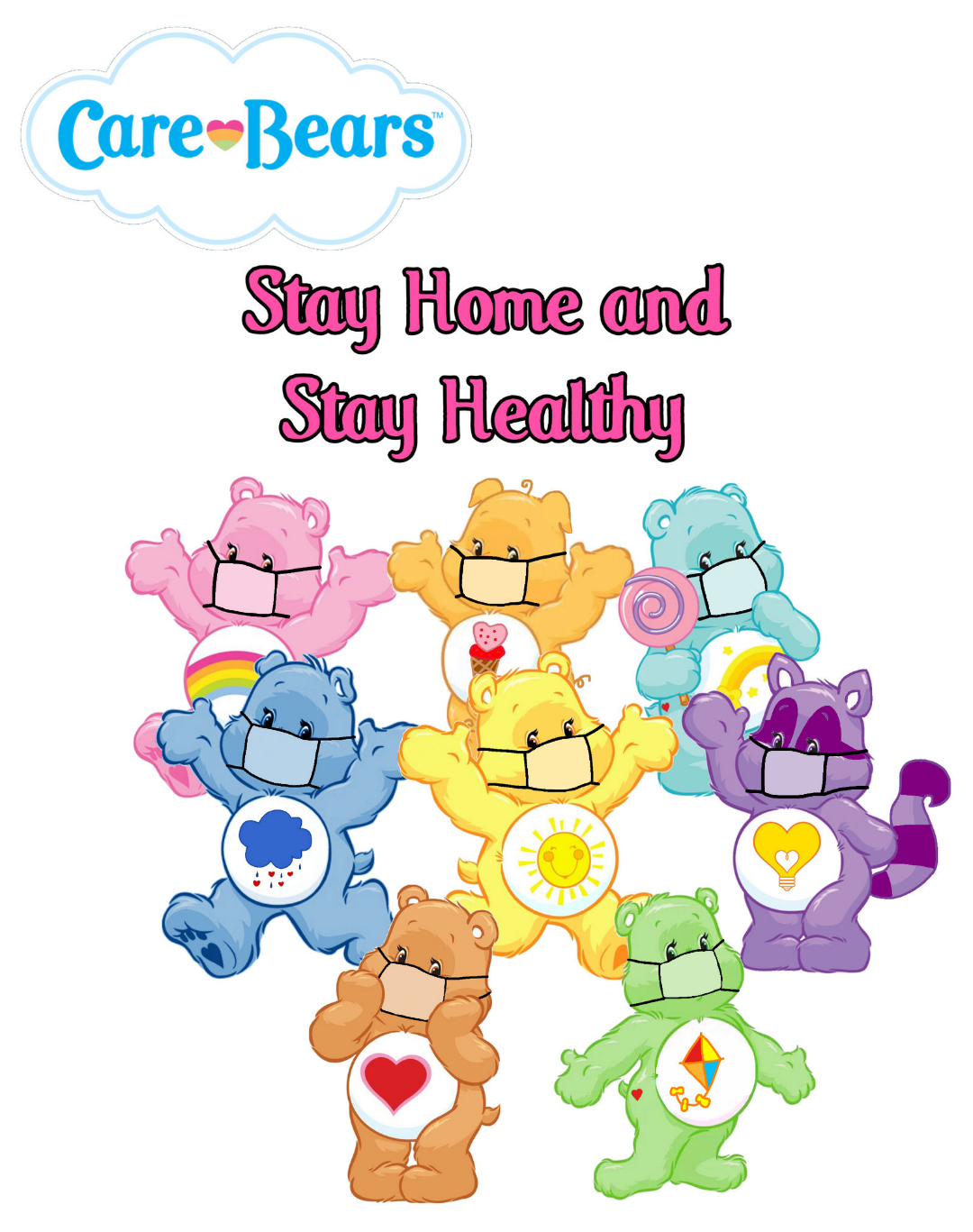 Care Bears: Stay Home And Stay Healthy Card By Joshuat1306 On