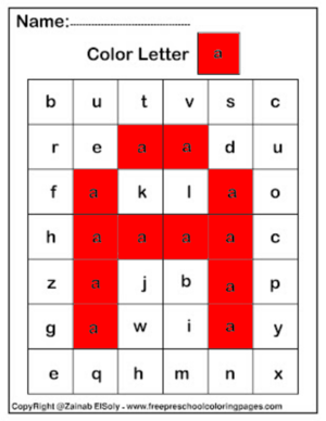  Color سے طرف کی Letter a Square Pïxels Free Preschool