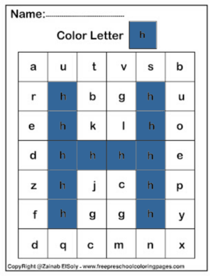  Color kwa Letter h Square Pïxels Free Preschool