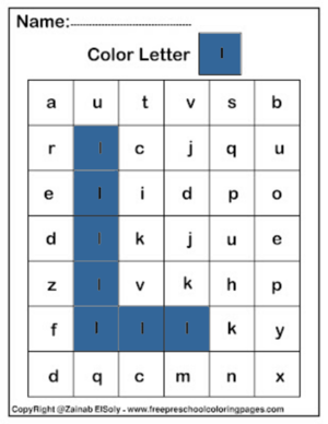 Color By Letter l Square Pïxels Free Preschool