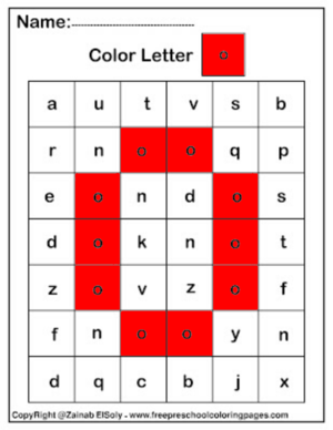  Color দ্বারা Letter o Square Pïxels Free Preschool