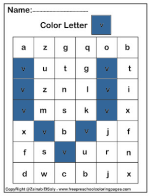  Color Von Letter v Square Pïxels Free Preschool