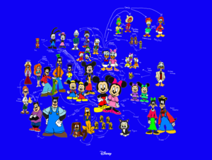  Disney's Mickey mouse and his Family, Friends, Partners and Rivals.