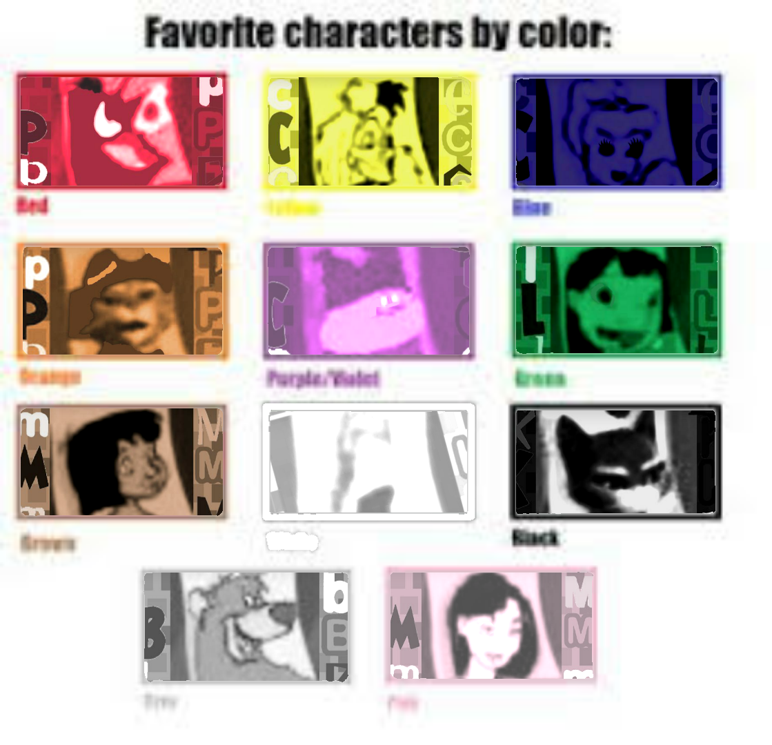 Favorïte Characters By Color Template By Starryskystorm On DevïantArt