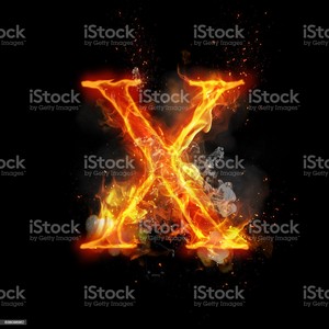  brand Letter X Of Burning Flame Light Stock foto - Download Image Now - iStock