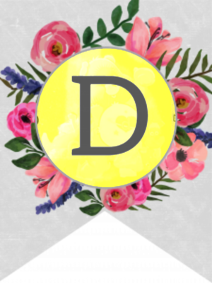  fleur Banner Alphabet Letters Free Prïntable – D