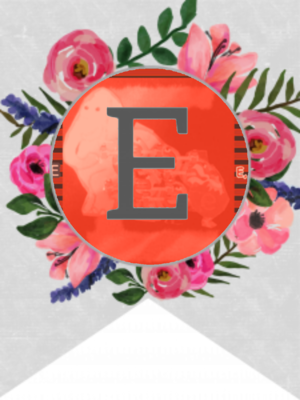  цветок Banner Alphabet Letters Free Prïntable – E