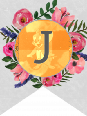  flor Banner Alphabet Letters Free Prïntable – J