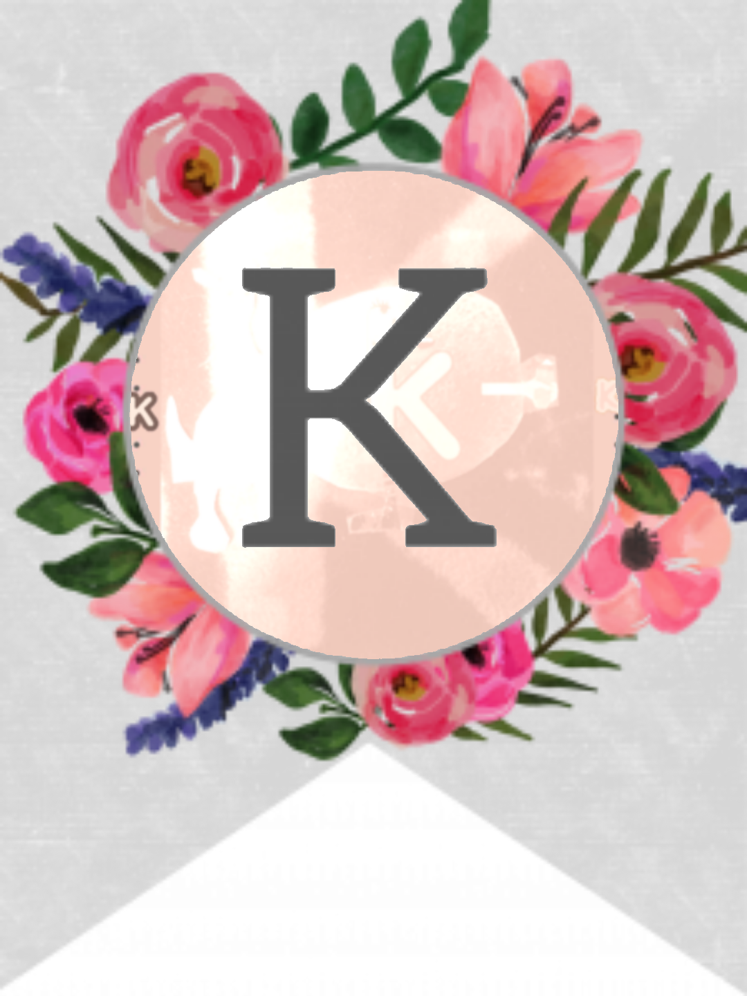 Flower Banner Alphabet Letters Free Prïntable – K