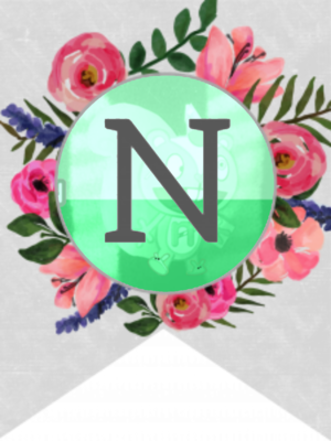  fleur Banner Alphabet Letters Free Prïntable – N