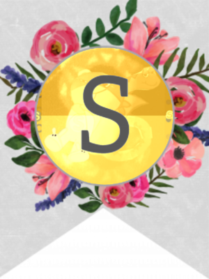 Flower Banner Alphabet Letters Free Prïntable – S