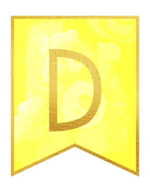  Gold Framed Banner Letters – D