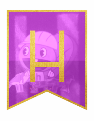 Gold Framed Banner Letters – H
