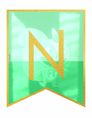  goud Framed Banner Letters – N