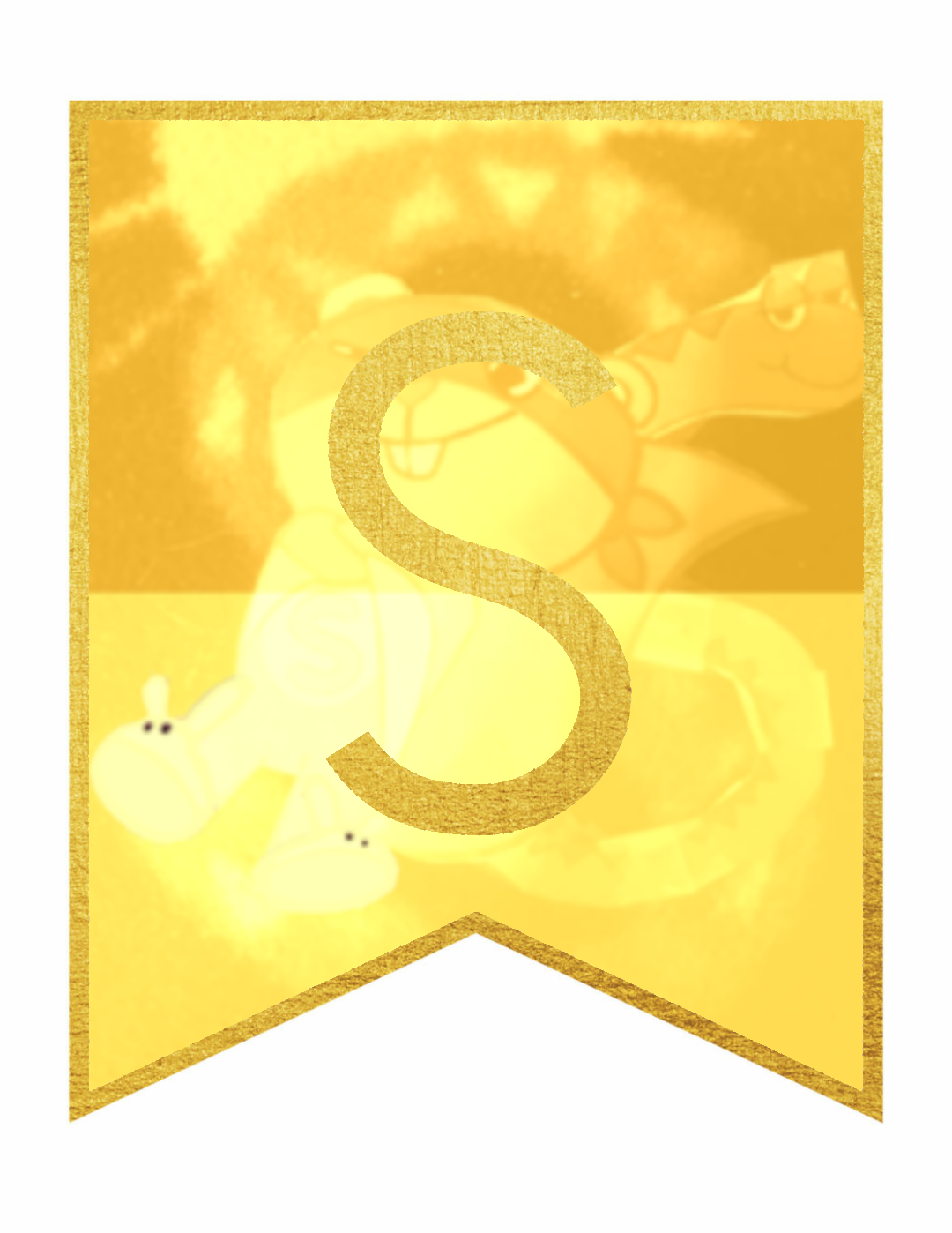  goud Framed Banner Letters – S