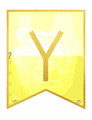 Gold Framed Banner Letters – Y