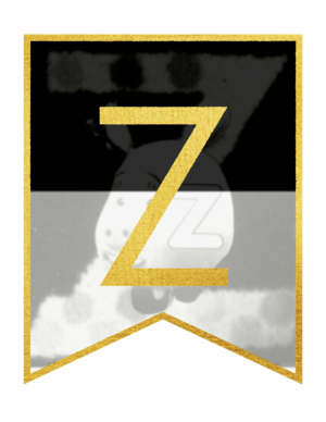  স্বর্ণ Framed Banner Letters – Z