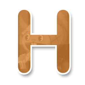 H - Orange Stïcker Styled Letter - Free Clïp Art For Download