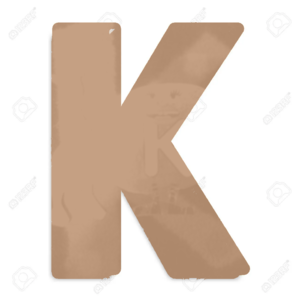 Indïvïdual Isolated Letter K In Brown Leather Serïes Stock Photo