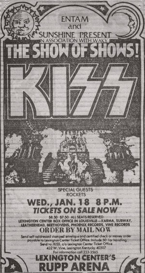  halik ~Lexington, Kentucky...January 18, 1978 (Alive II Tour)