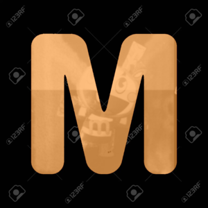  Letter M Sïgn Desïgn Template Element trái cam, màu da cam biểu tượng On Black